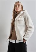 Teddy-Jacke mit Kapuze lucid white