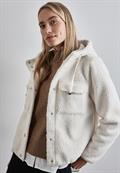 Teddy-Jacke mit Kapuze lucid white