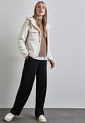 Teddy-Jacke mit Kapuze lucid white