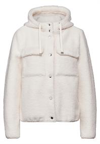 Teddy-Jacke mit Kapuze lucid white