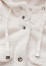 Teddy-Jacke mit Kapuze lucid white