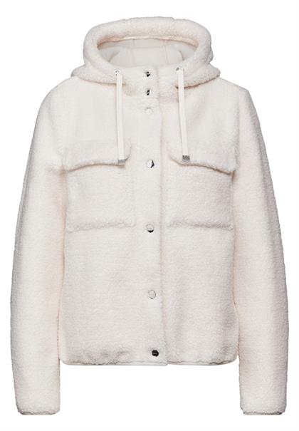 Teddy-Jacke mit Kapuze lucid white