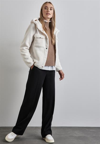 Teddy-Jacke mit Kapuze lucid white