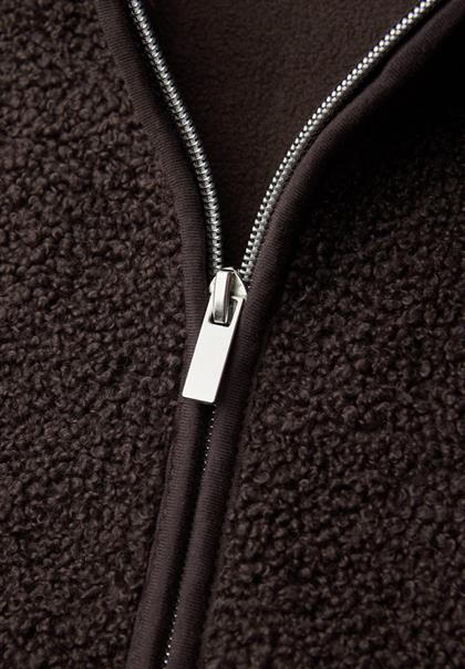 Teddy-Jacke mit Kapuze molten earth