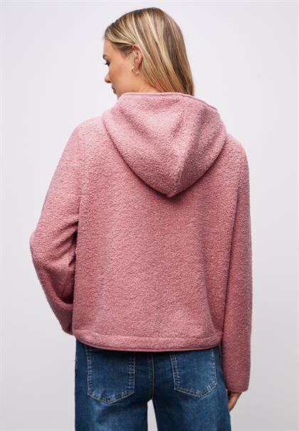 Teddy-Jacke mit Kapuze powder pink