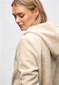 Teddy-Jacke mit Kapuze soft fawn beige