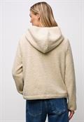 Teddy-Jacke mit Kapuze soft fawn beige