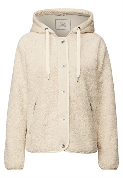 Teddy-Jacke mit Kapuze soft fawn beige