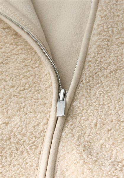 Teddy-Jacke mit Kapuze soft fawn beige
