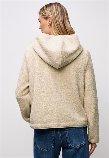 Teddy-Jacke mit Kapuze soft fawn beige