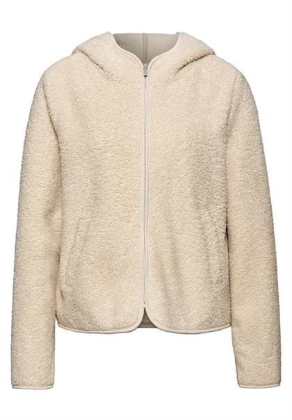 Teddy-Jacke mit Kapuze soft fawn beige