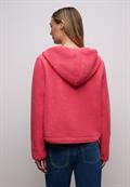 Teddy-Jacke mit Kapuze striking coral