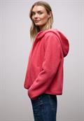 Teddy-Jacke mit Kapuze striking coral