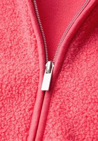 Teddy-Jacke mit Kapuze striking coral