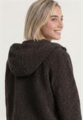 Teddy-Jacke mit Kapuze und Taschen black coffee
