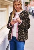 Teddy-Jacke mit Kontrastdetail black