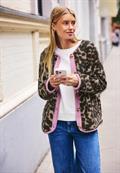 Teddy-Jacke mit Kontrastdetail black