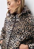 Teddy-Jacke mit Leo-Muster sanded beige