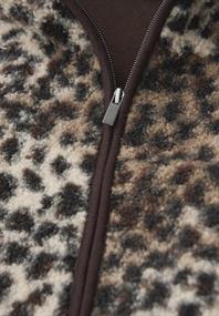 Teddy-Jacke mit Leo-Muster sanded beige