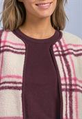 Teddy-Jacke mit Rundhals und Karomuster rustic rouge