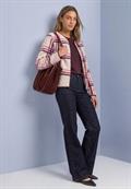 Teddy-Jacke mit Rundhals und Karomuster rustic rouge