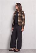Teddy-Jacke mit Rundhals und Print obsidian blue