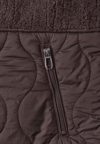 Teddy-Jacke mit Softshelldetails plummy brown