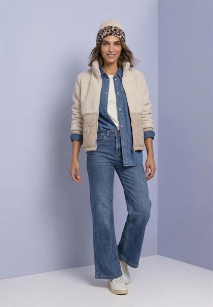 Teddy-Jacke mit Softshelldetails soft fawn beige