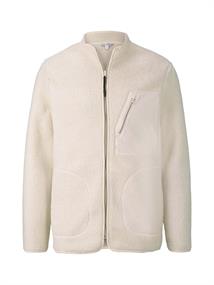 Teddy-Jacke mit Stehkragen smoke white