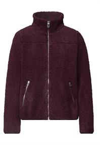 Teddy-Jacke mit Stehkragen und Zipper rustic rouge