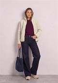 Teddy-Jacke mit Stehkragen und Zipper soft fawn beige