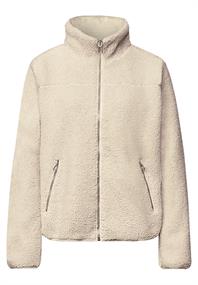 Teddy-Jacke mit Stehkragen und Zipper soft fawn beige