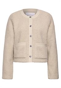 Teddy-Jacke mit Strukturdetails clay sand