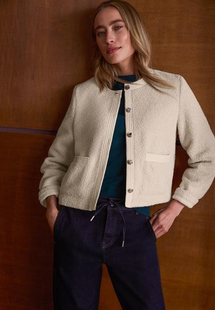 Teddy-Jacke mit Strukturdetails clay sand