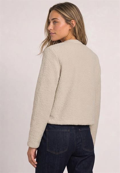 Teddy-Jacke mit Strukturdetails clay sand