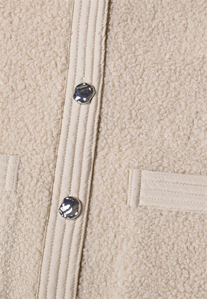 Teddy-Jacke mit Strukturdetails clay sand