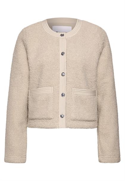 Teddy-Jacke mit Strukturdetails clay sand
