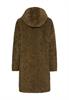 Teddy Mantel mit Kapuze dark khaki