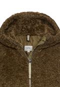 Teddy Mantel mit Kapuze dark khaki