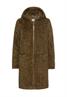 Teddy Mantel mit Kapuze dark khaki