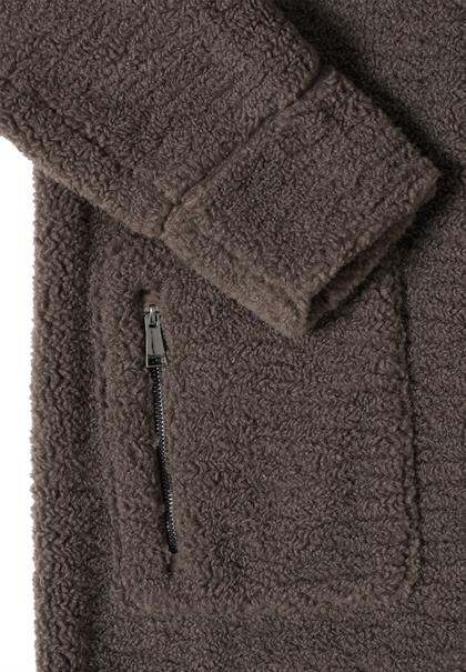 Teddy Mantel mit Kapuze mushroom taupe
