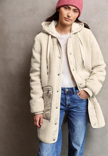 Teddy-Mantel mit Kapuze savannah sand