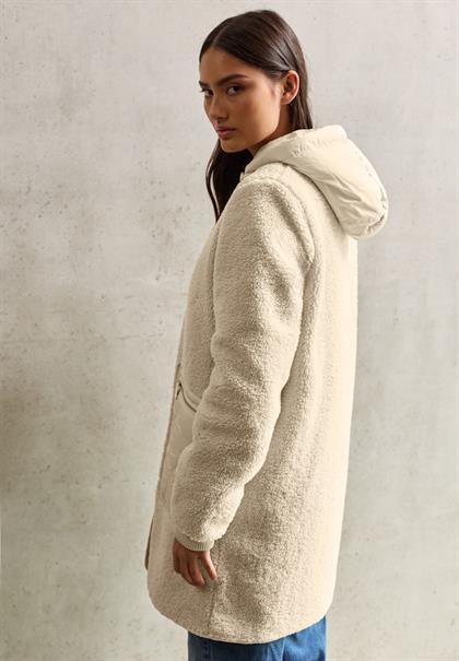 Teddy-Mantel mit Kapuze savannah sand