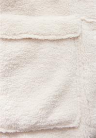 Teddy-Mantel mit Kapuze snow cream