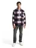 Teddy Overshirt mit Karomuster blue big check