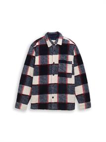 Teddy Overshirt mit Karomuster blue big check