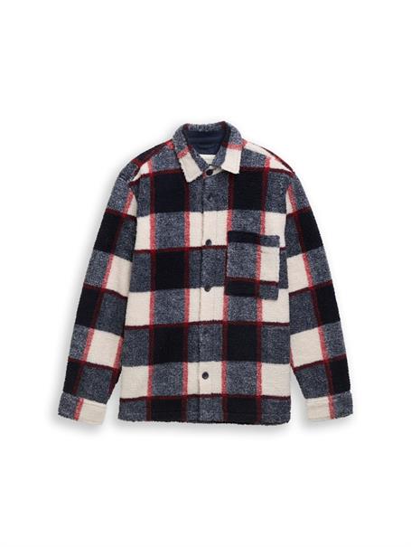 Teddy Overshirt mit Karomuster blue big check