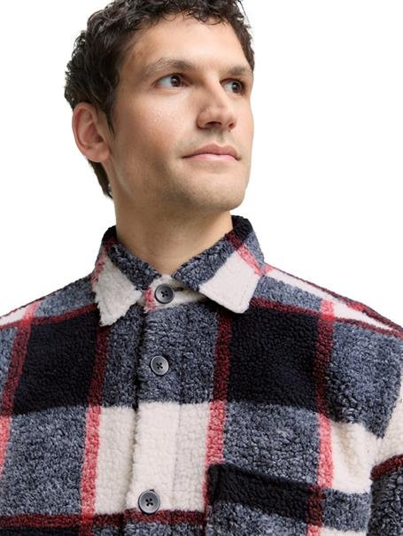 Teddy Overshirt mit Karomuster blue big check