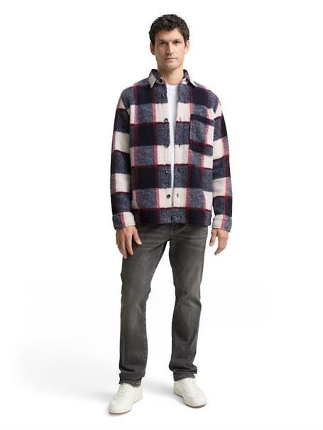 Teddy Overshirt mit Karomuster blue big check