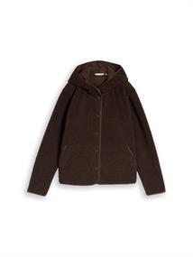 Teddy Sweatjacke mit Kapuze java dark brown
